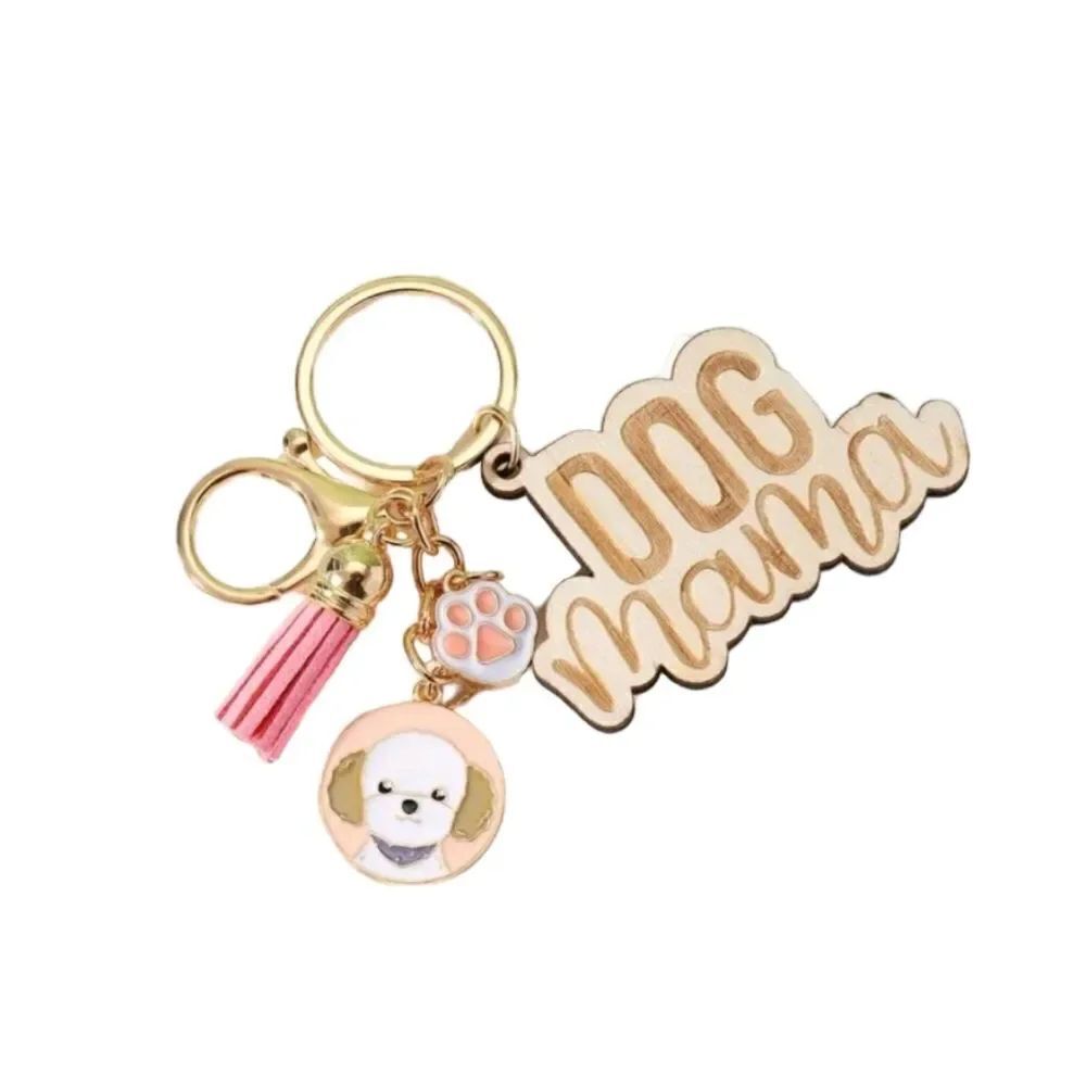 "Dog Mama" Poodle Keychain - Picture 3 of 3